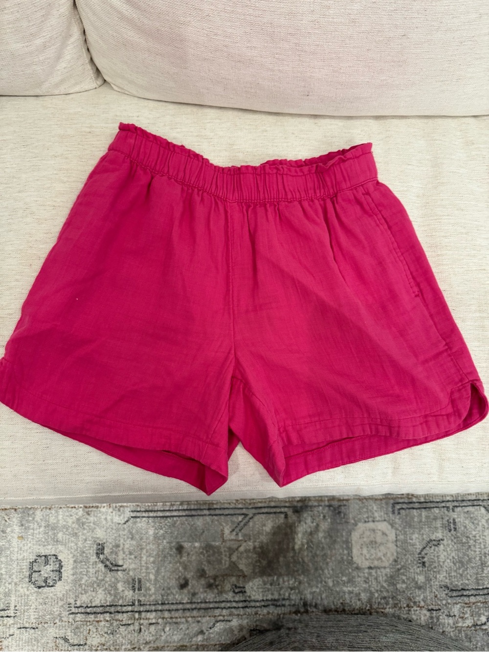 Old Navy Hot Pink Elastic-Waist Casual Shorts
